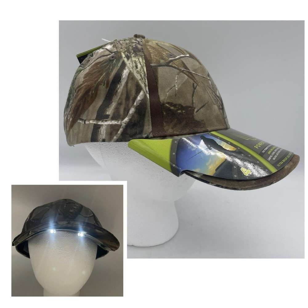 Panther Vision Powercap Realtree Camo Cap Hat 2 LED Lights Adjustable Lamp 2510